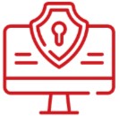 Logo représentant la protection informatique en rouge